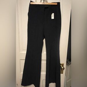 Express Navy Pinstripe Flare Stretch Highrise Women's Pants